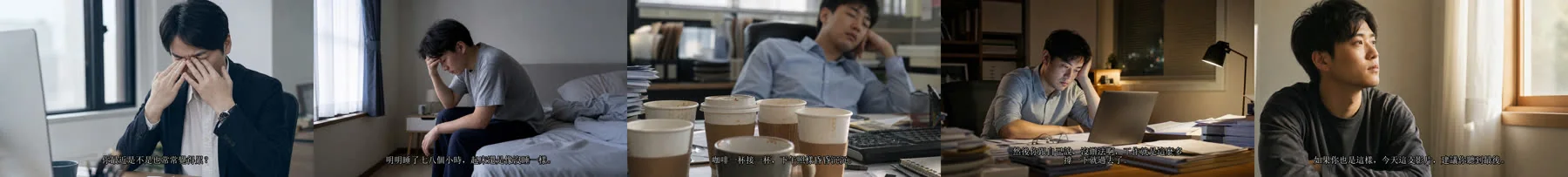 健康頻道鉤子段:五個情緒畫面
