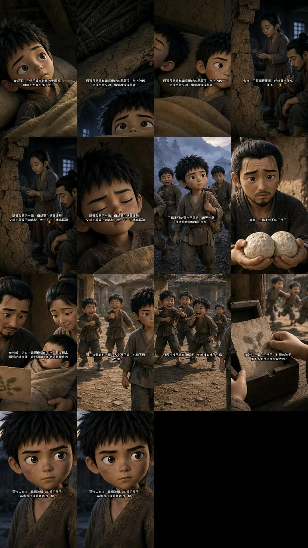旁白先行短影音流程的 contact sheet